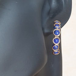 Blue Lapis Lazuli Hoop Earrings - Bijoux By Anne