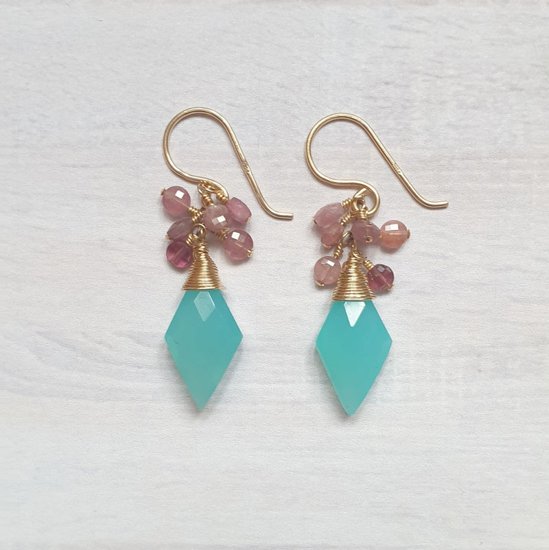 Buy Blue Chalcedony earrings in Gold - Bijoux by Anne