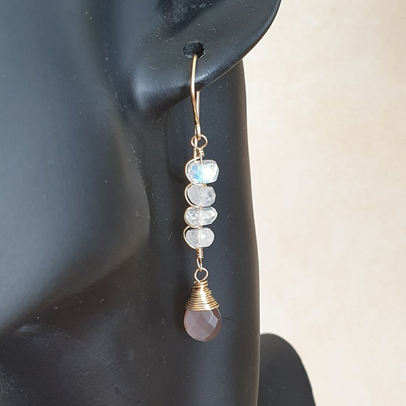 Shop Rainbow and Chocolate Moonstone Earrings - Bijoux By Anne