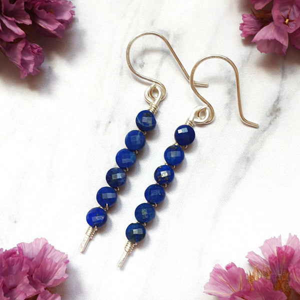 Lapis Lazuli Stick Earrings - Bijoux By Anne