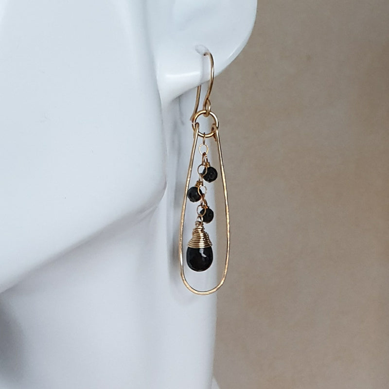 Online Shopping Graceful Black Spinel Earrings - Bijoux By Anne