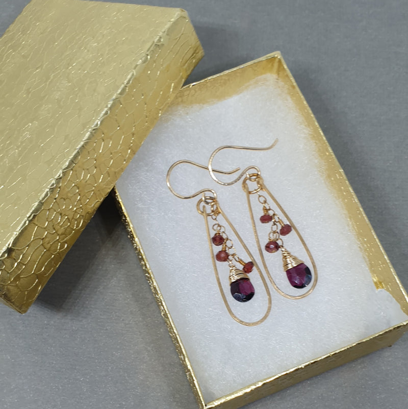 Order Online Red Garnet Earrings in 14K Gold Filled - Bijoux By Anne