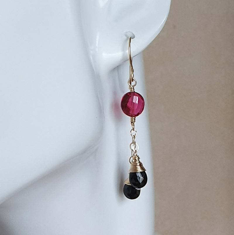 14K Spinel Chain Earrings - Bijoux By Anne - buy stone earrings online