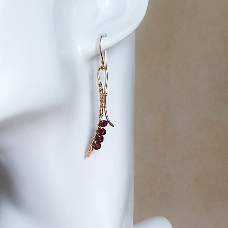 Shop Buy 14K Garnet Drop Earrings - Bijoux By Anne