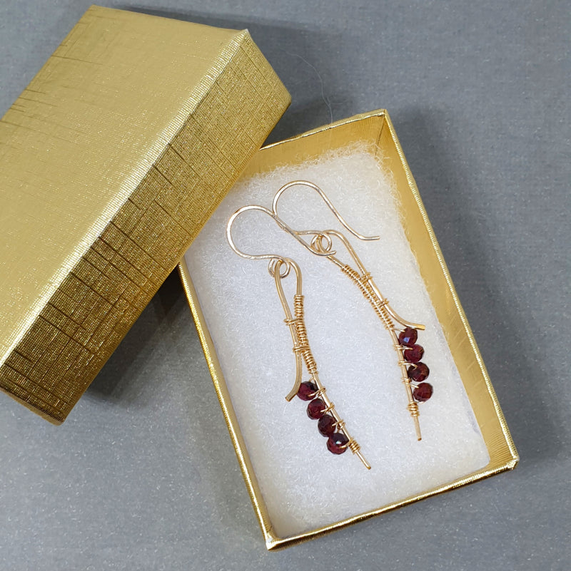 Order Buy 14K Garnet Drop Earrings - Bijoux By Anne