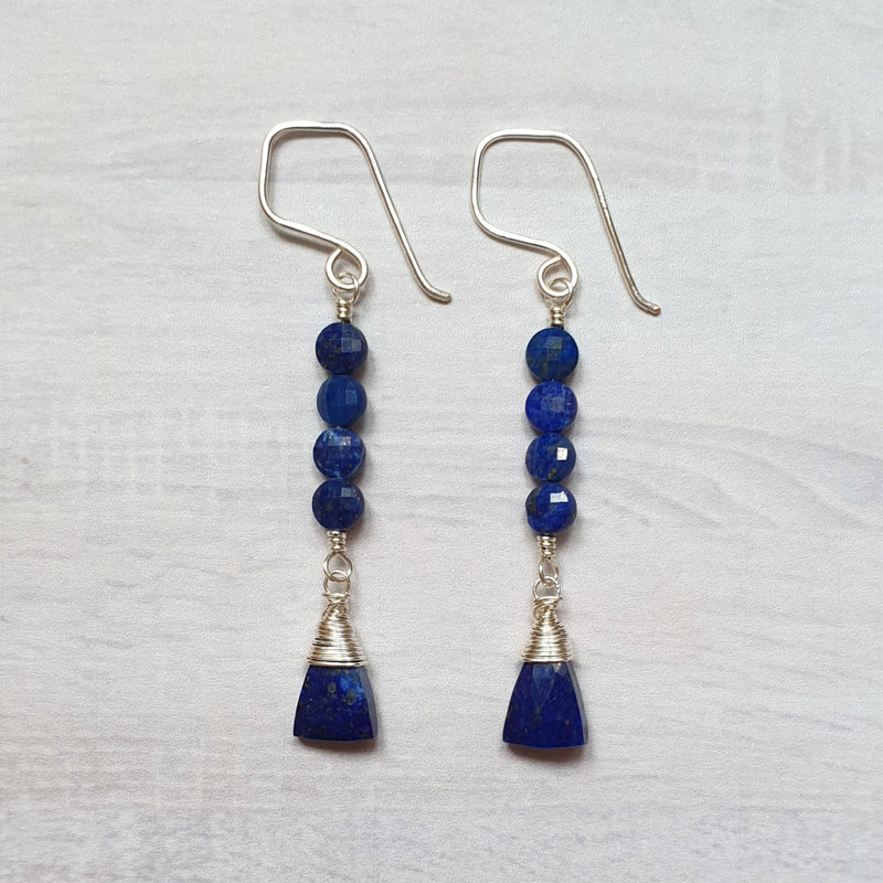 Buy Lapis Lazuli Silver Earrings - Bijoux By Anne
