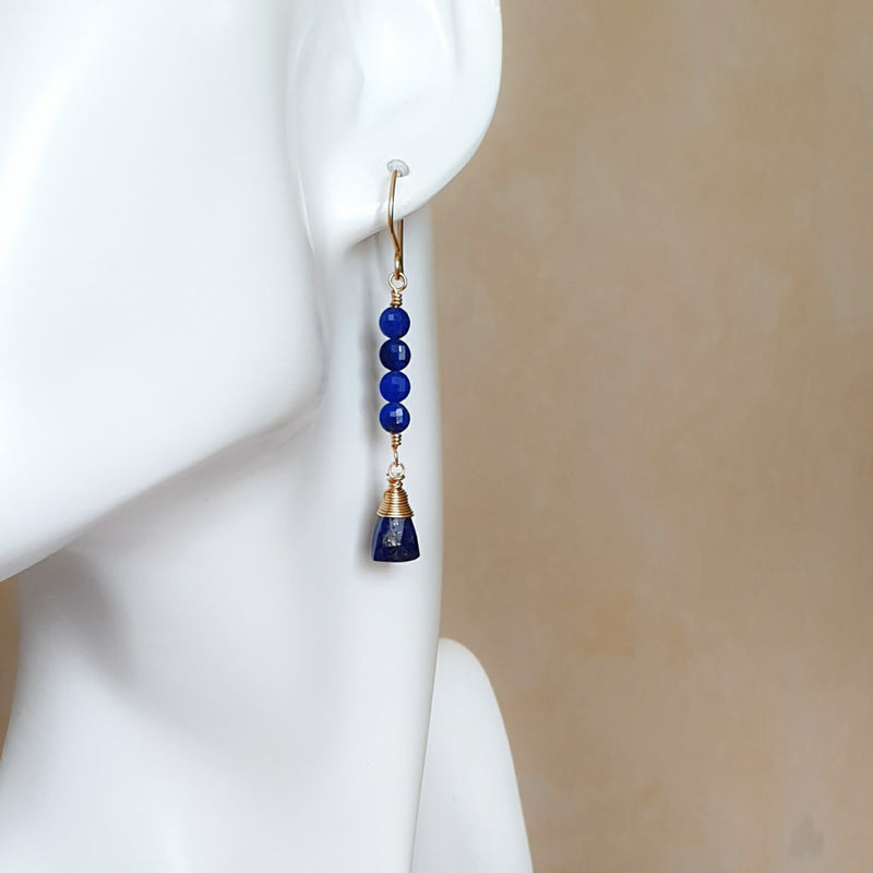 Lapis Lazuli Gold Earrings - Bijoux By Anne - buy stone earrings online