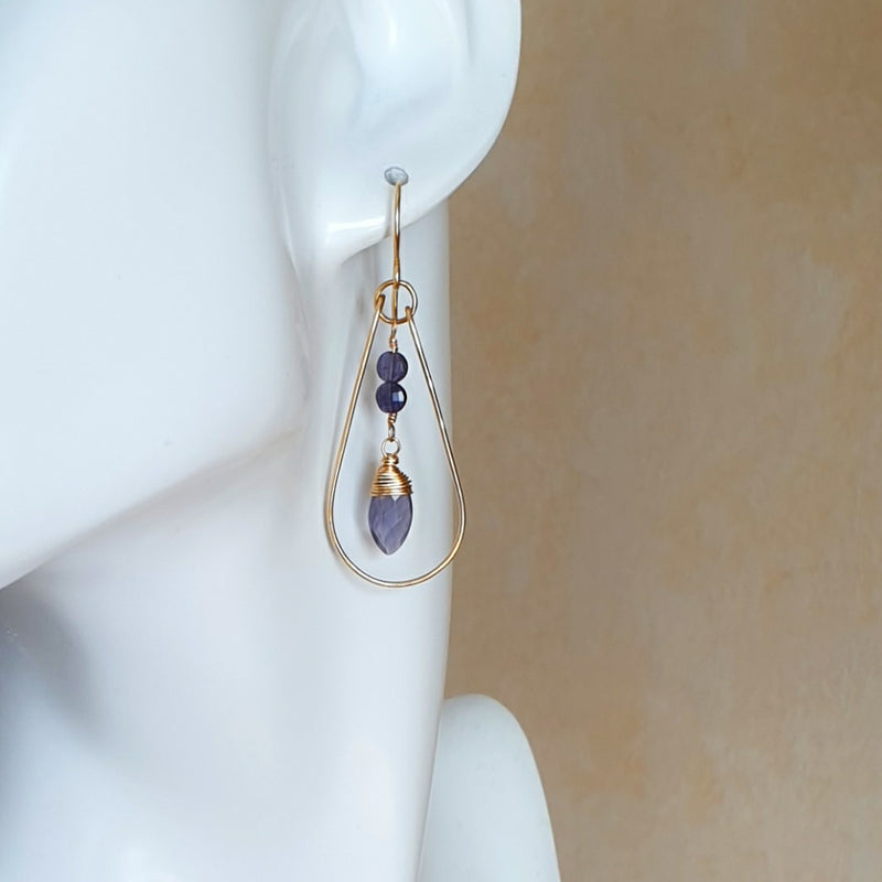 Shop Iolite Gemstone Teardrop Earrings - Bijoux By Anne